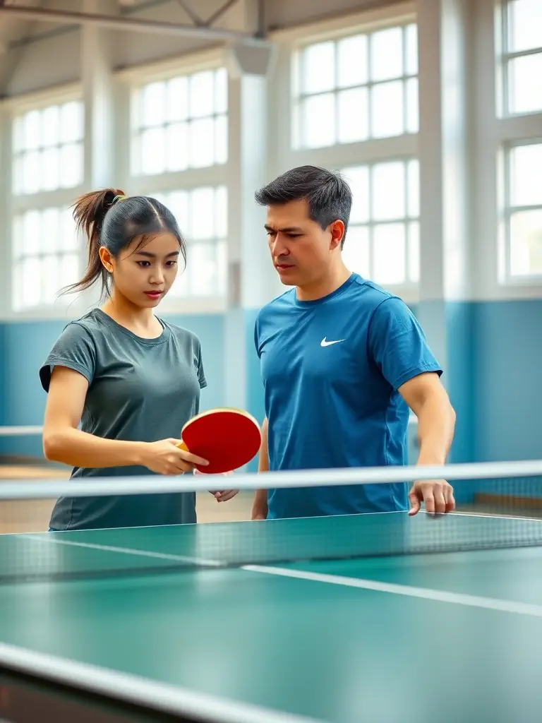 A group of diverse individuals, including people with disabilities, participating in a table tennis session at TENNIS DE TABLE AUBIGNY SUR NERE, showcasing the inclusive nature of the program.